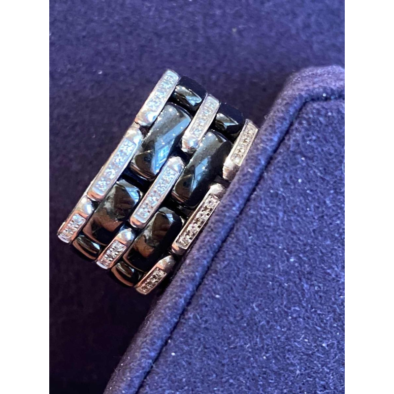 CHANEL “ULTRA” scharnierende ring, goud, keramiek en diamanten