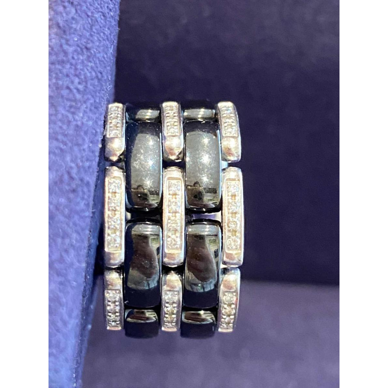 CHANEL “ULTRA” scharnierende ring, goud, keramiek en diamanten