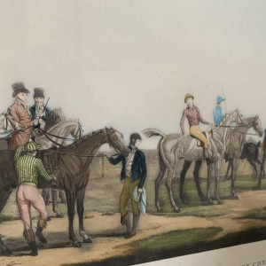 CARLE VERNET 'Départ d'une Poule de 7 chevaux' antique equestrian engraving 19th