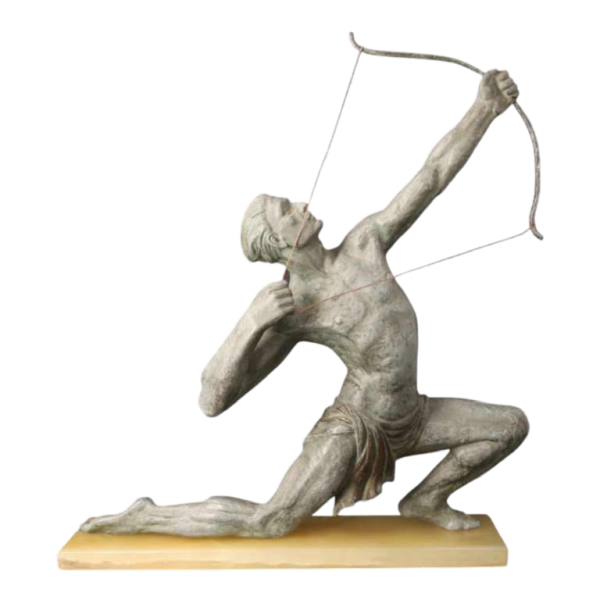 Jean de Roncourt "L'archer" sculpture Art Déco en régule, ca 1920