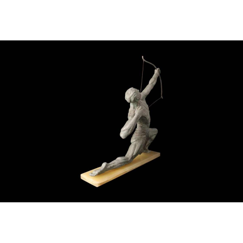 Jean de Roncourt "L'archer" sculpture Art Déco en régule, ca 1920