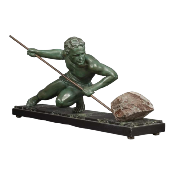 GUSTAVE LOUIS BUCHET "L'effort" ou "L'athlète" sculpture en bronze Art Déco, ca 1930