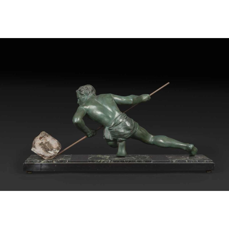GUSTAVE LOUIS BUCHET "The effort" ou "The athlete" Art Deco bronze sculpture, ca 1930