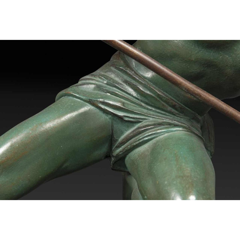 "The effort" ou "The athlete" Art Deco metal sculpture, ca 1930, Attributed to GUSTAVE LOUIS BUCHET