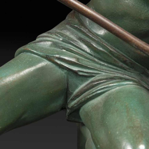 GUSTAVE LOUIS BUCHET "Inspanning" of "Atleet" Art Deco bronzen sculptuur, ca 1930