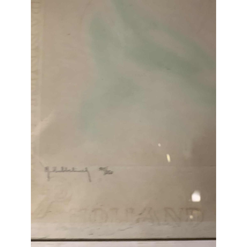 ROGER DE RUYCKE ' La Belle Corisande ' naakte vrouw, aquatint print, ca 1950