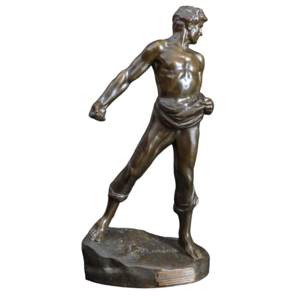 Jef Lambeaux The Sower bronze sculpture of a man, late 19th century