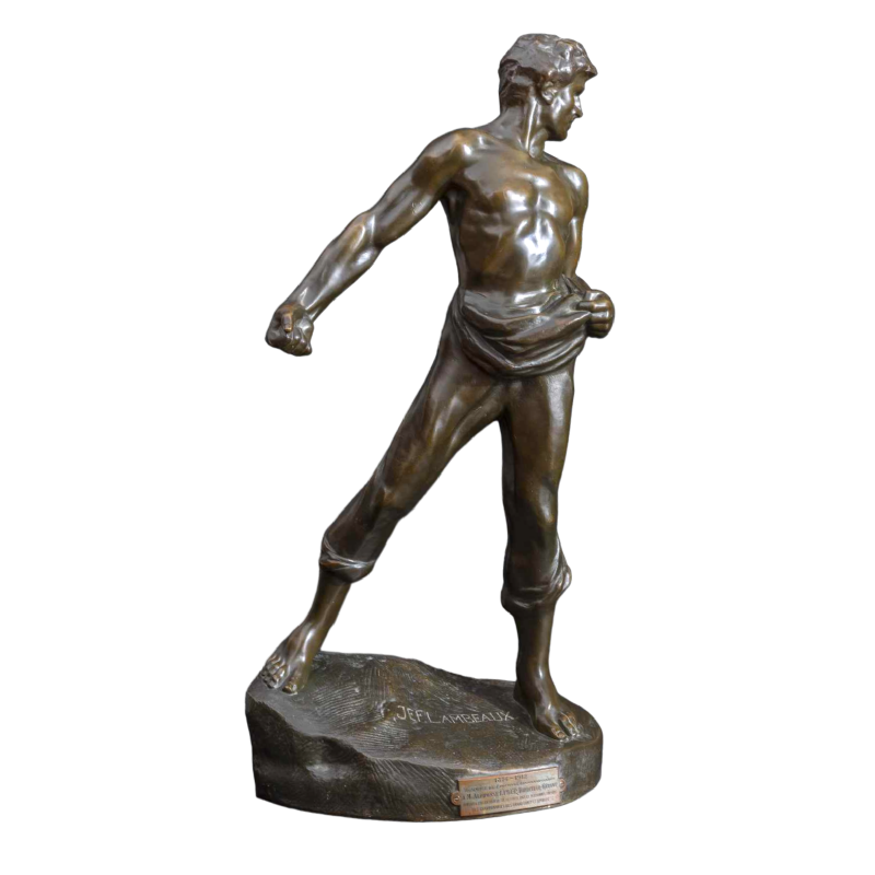 Jef Lambeaux "Le semeur" sculpture d'un homme en bronze, fin 19ème siècle