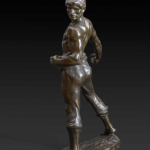 Jef Lambeaux The Sower bronze sculpture of a man, late 19th century