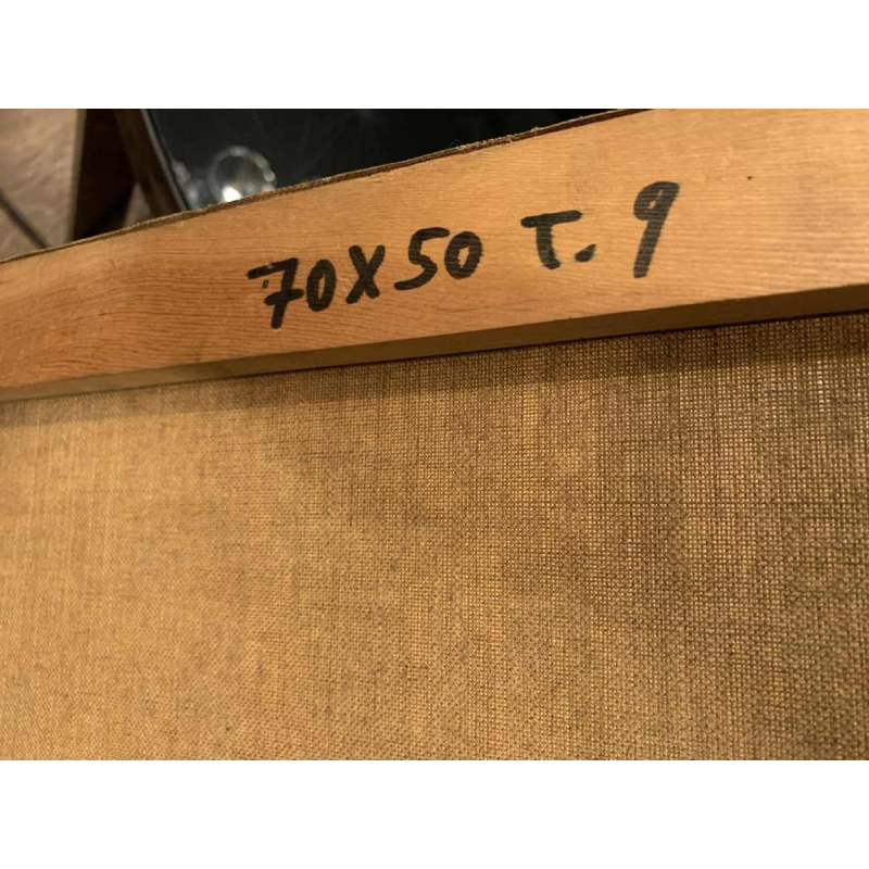 HENRI DETHIER "Train / Locomotive" Belgian Railway, Oil on canvas, 1970s