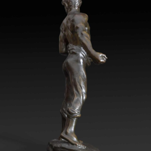 Jef Lambeaux The Sower bronze sculpture of a man, late 19th century