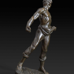 Jef Lambeaux "Le semeur" sculpture d'un homme en bronze, fin 19ème siècle
