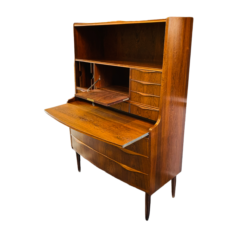 Meuble Bureau Secrétaire Vintage Design Scandinave Danois en Palissandre, 1960s