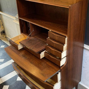 Vintage Desk meuble, Scandinavisch design bureau, palissanderhout, ca 1960