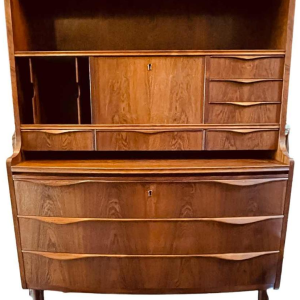 Meuble Bureau Secrétaire Vintage Design Scandinave Danois en Palissandre, 1960s