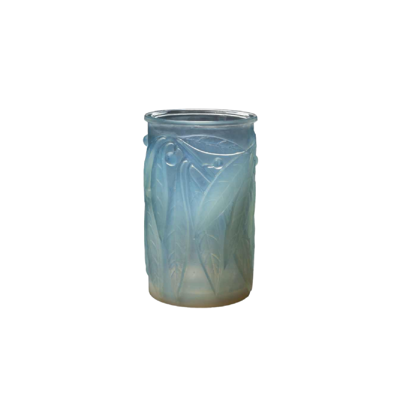 Réné Lalique, vase 'LAURIERS' en verre opalescent, 1922