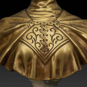 Alabaster and Gilt Bronze Bust of "JOAN OF ARC" by G.VAN VARENBERGH (1873-1927):