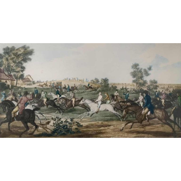 CARLE VERNET 'La Course' de chevaux, gravure Ã©questre ancienne, 19Ã¨me siÃ¨cle