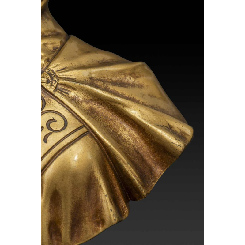 Alabaster and Gilt Bronze Bust of "JOAN OF ARC" by G.VAN VARENBERGH (1873-1927):