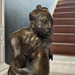 CHRISTIAN LEROY "Sumo", expressionistische sculptuur van een man in brons, verloren was, ca 1970