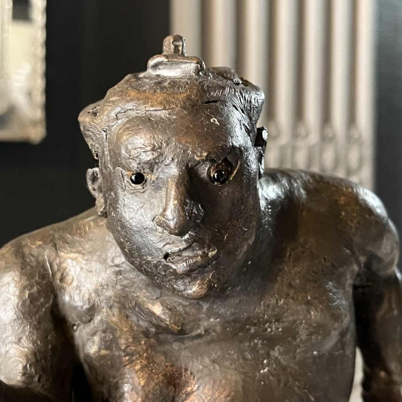 CHRISTIAN LEROY "Sumo", sculpture expressionniste d'un homme en bronze, cire perdue, ca 1970