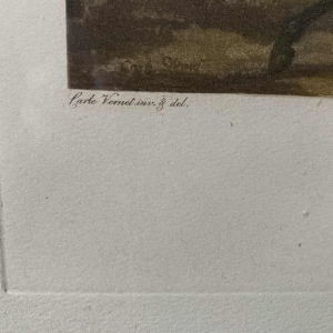 CARLE VERNET 'La Course' de chevaux, gravure Ã©questre ancienne, 19Ã¨me siÃ¨cle