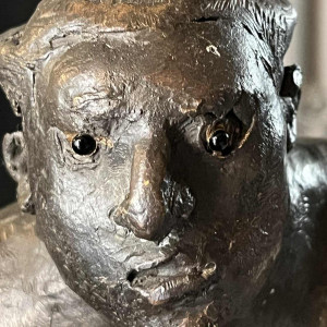 CHRISTIAN LEROY "Sumo", sculpture expressionniste d'un homme en bronze, cire perdue, ca 1970