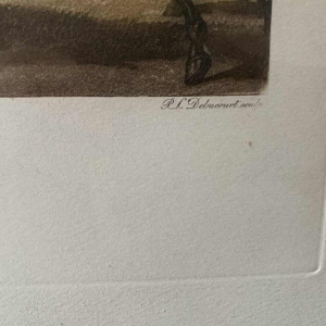 CARLE VERNET ' La Course ' antieke paardensportgravure, einde van 19th