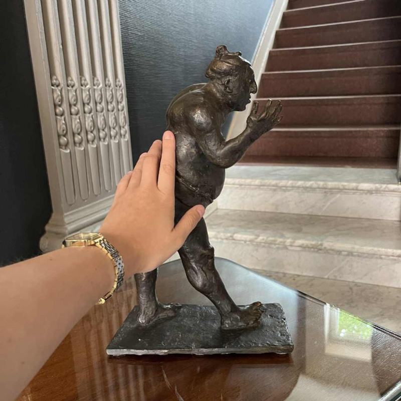 CHRISTIAN LEROY "Sumo", sculpture expressionniste d'un homme en bronze, cire perdue, ca 1970