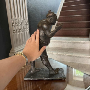 CHRISTIAN LEROY "Sumo", sculpture expressionniste d'un homme en bronze, cire perdue, ca 1970