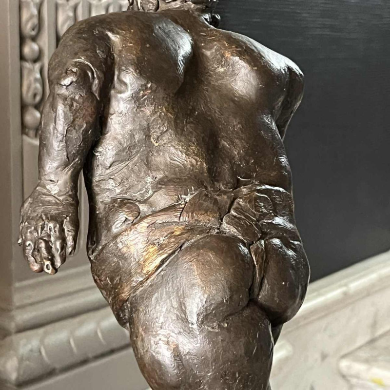 CHRISTIAN LEROY "Sumo", expressionistische sculptuur van een man in brons, verloren was, ca 1970