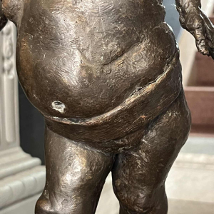 CHRISTIAN LEROY "Sumo", expressionistische sculptuur van een man in brons, verloren was, ca 1970