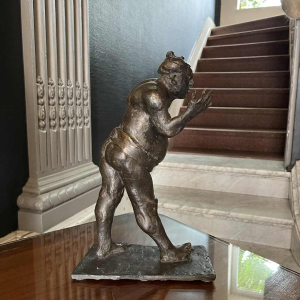 CHRISTIAN LEROY "Sumo", sculpture expressionniste d'un homme en bronze, cire perdue, ca 1970