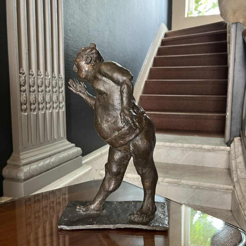 CHRISTIAN LEROY "Sumo", expressionistische sculptuur van een man in brons, verloren was, ca 1970