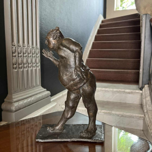 CHRISTIAN LEROY "Sumo", expressionistische sculptuur van een man in brons, verloren was, ca 1970