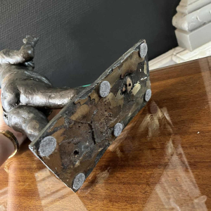 CHRISTIAN LEROY "Sumo", expressionistische sculptuur van een man in brons, verloren was, ca 1970