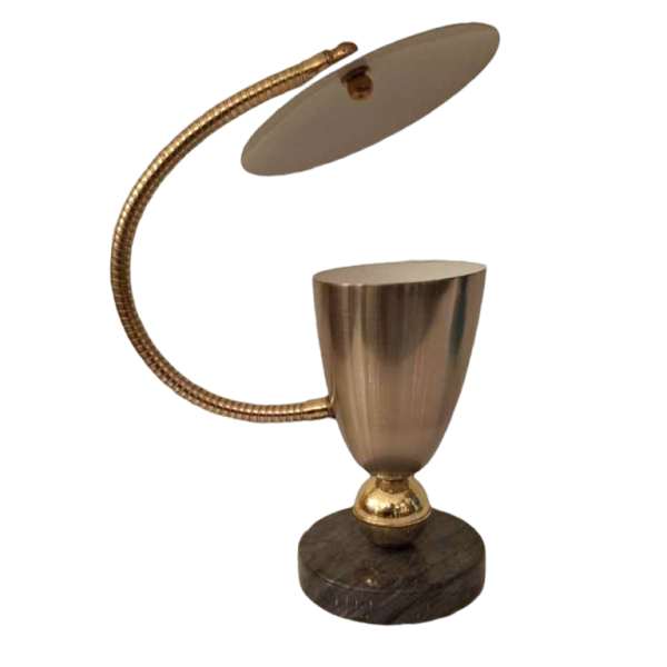 Arteluce, lampe à poser / de bureau, métal laqué, laiton & marbre, ca 1950