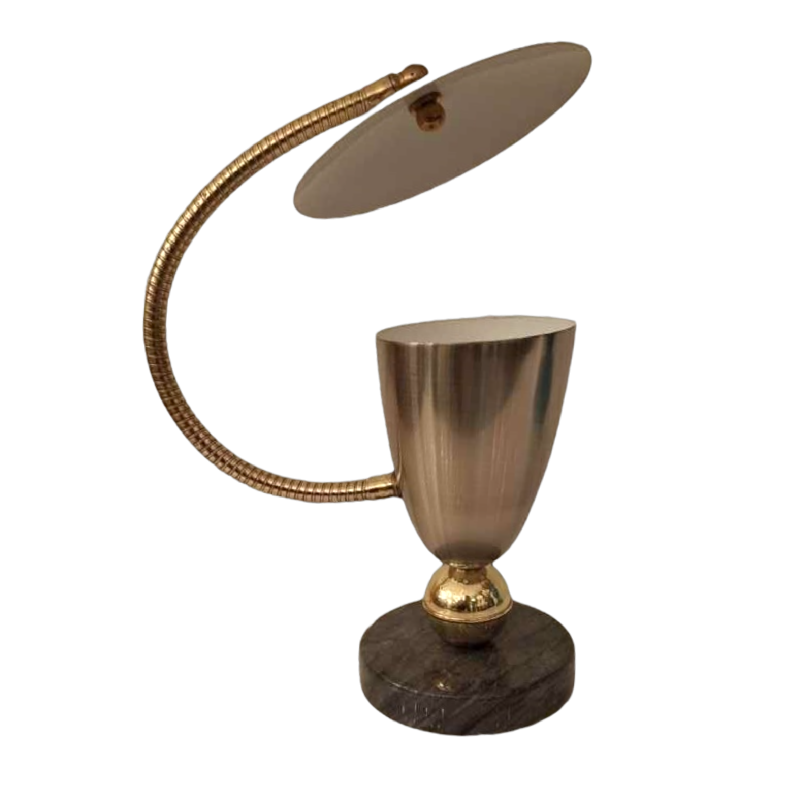 Arteluce, table / desk lamp, lacquered metal, brass & marble, ca 1950