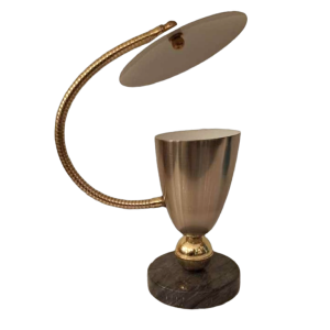 Arteluce, table / desk lamp, lacquered metal, brass & marble, ca 1950