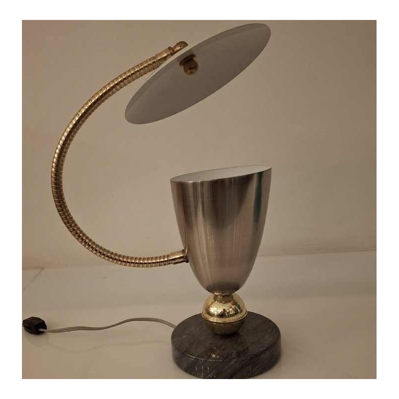 Arteluce, table / desk lamp, lacquered metal, brass & marble, ca 1950