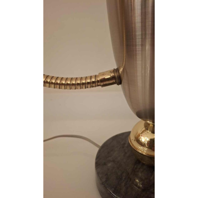Arteluce, tafel / bureaulamp, gelakt metaal, messing & marmer, ca 1950