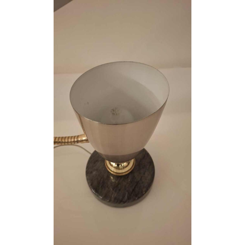 Arteluce, tafel / bureaulamp, gelakt metaal, messing & marmer, ca 1950