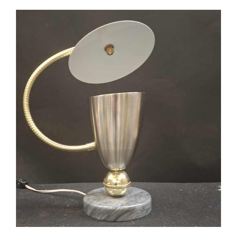 Arteluce, table / desk lamp, lacquered metal, brass & marble, ca 1950
