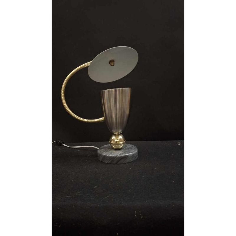 Arteluce, lampe à poser / de bureau, métal laqué, laiton & marbre, ca 1950