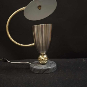 Arteluce, lampe à poser / de bureau, métal laqué, laiton & marbre, ca 1950