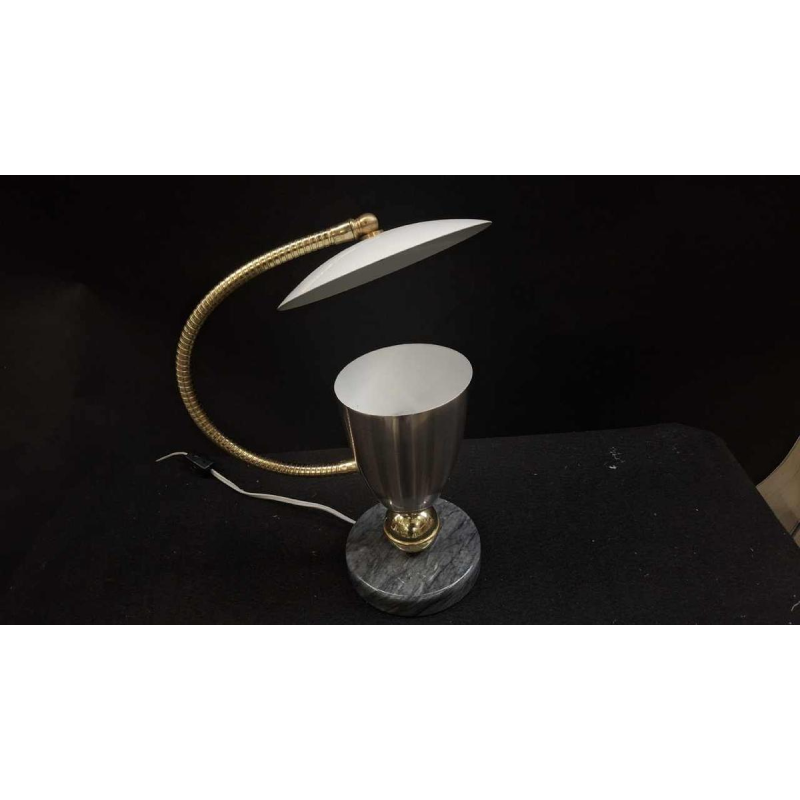 Arteluce, table / desk lamp, lacquered metal, brass & marble, ca 1950