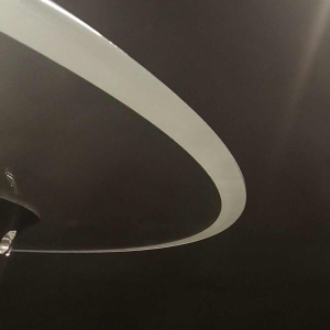 modernist Art Deco chandelier, Bauhaus style, chromed steel and glass, ca 1930