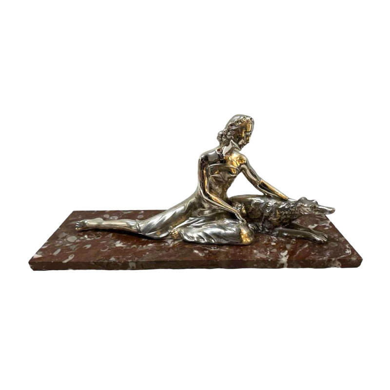 Secondo "Femme au lévier" sculpture Art Déco en bronze