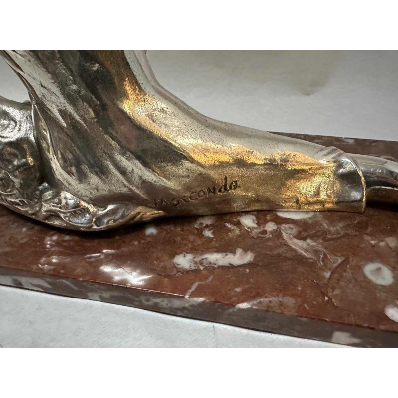 Secondo "Femme au lévier" sculpture Art Déco en bronze