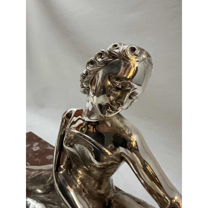 Secondo "Woman with a greyhound" bronze Art Deco sculpture